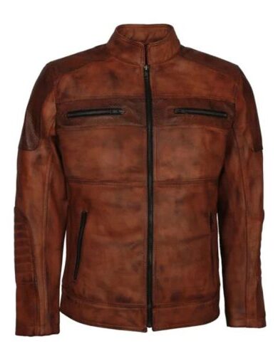 Cafe Racer Brown Motorcycle Jacket